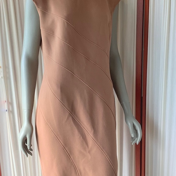 Jones NY Sleeveless Sheath Dress With Stretch Soft Camel Color Size 12 - Picture 1 of 10